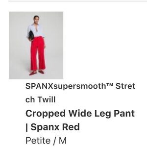 SPANX Red Cropped Wide-Leg Pants